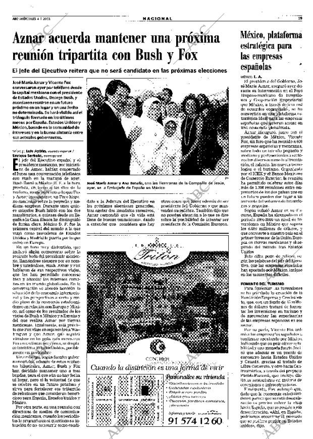 ABC MADRID 04-07-2001 página 19
