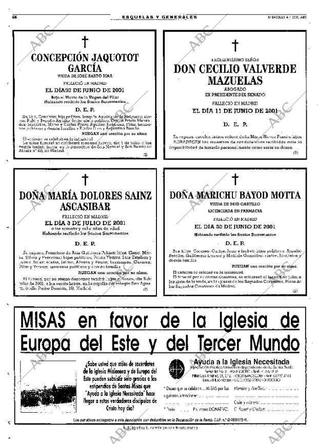 ABC MADRID 04-07-2001 página 66