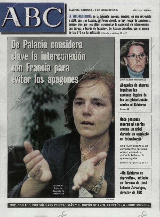 ABC MADRID 08-07-2001 página 1