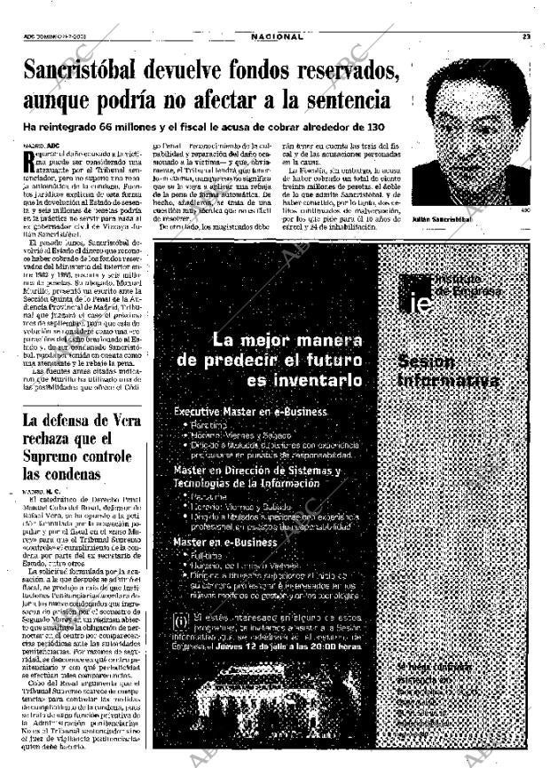 ABC MADRID 08-07-2001 página 23