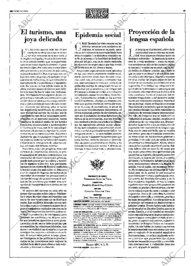 ABC MADRID 09-07-2001 página 11