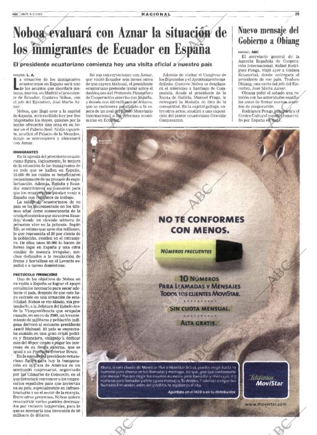 ABC MADRID 09-07-2001 página 25