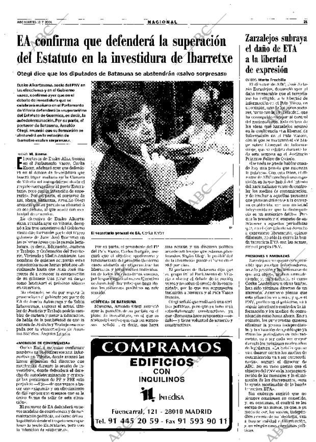ABC MADRID 10-07-2001 página 21