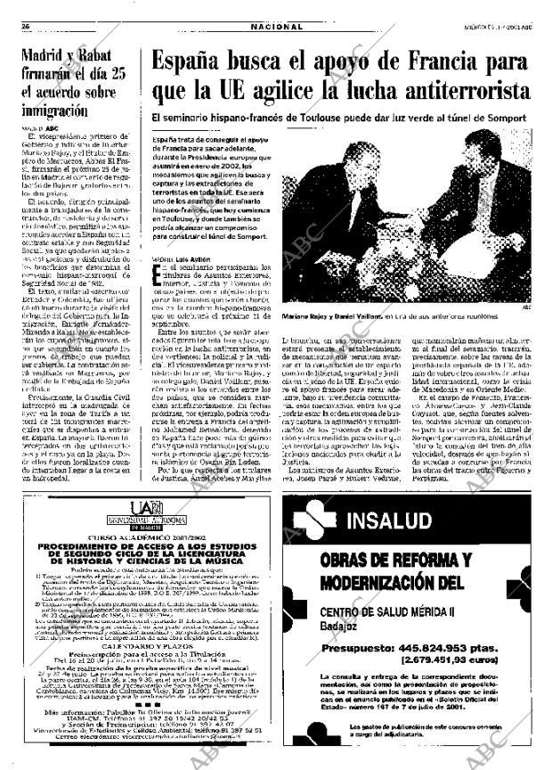 ABC MADRID 11-07-2001 página 26