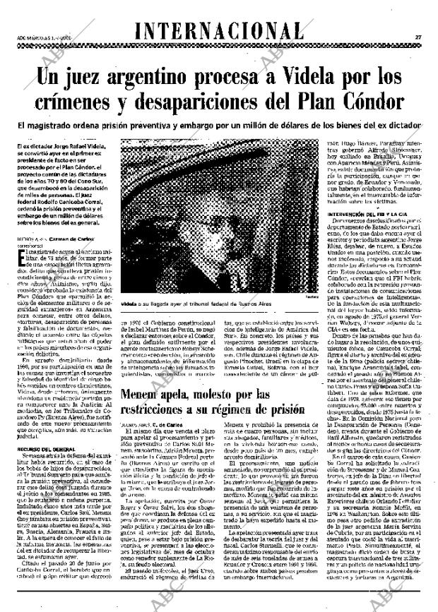 ABC MADRID 11-07-2001 página 27