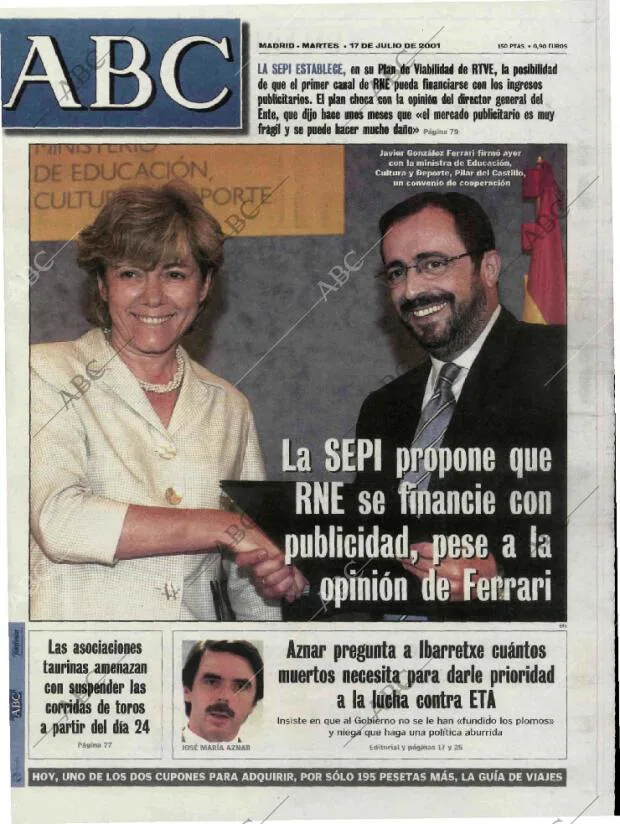 ABC MADRID 17-07-2001 página 1