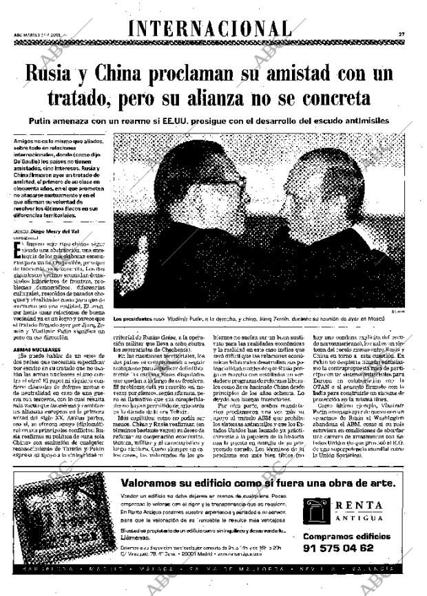 ABC MADRID 17-07-2001 página 27