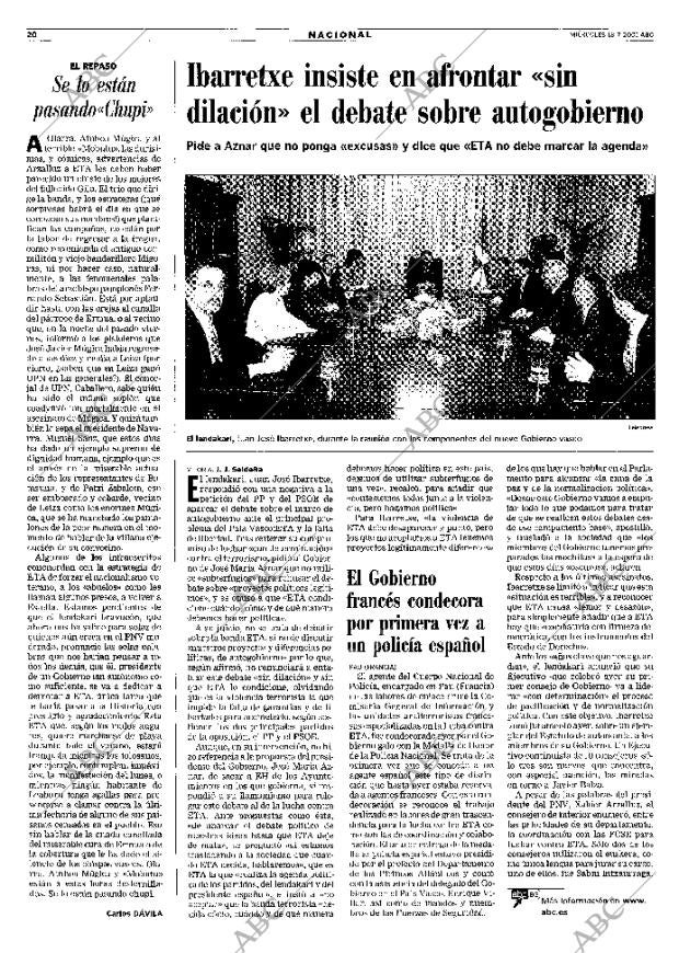 ABC MADRID 18-07-2001 página 20