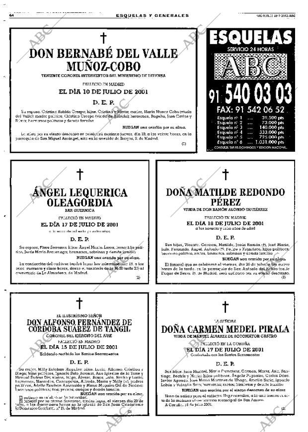ABC MADRID 18-07-2001 página 64