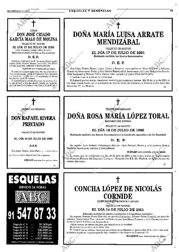 ABC MADRID 18-07-2001 página 65