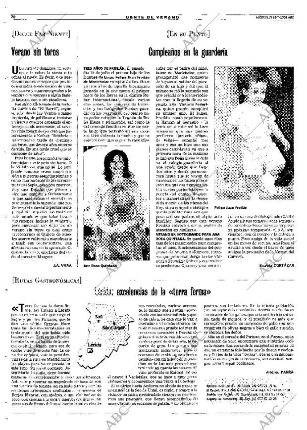 ABC MADRID 18-07-2001 página 70