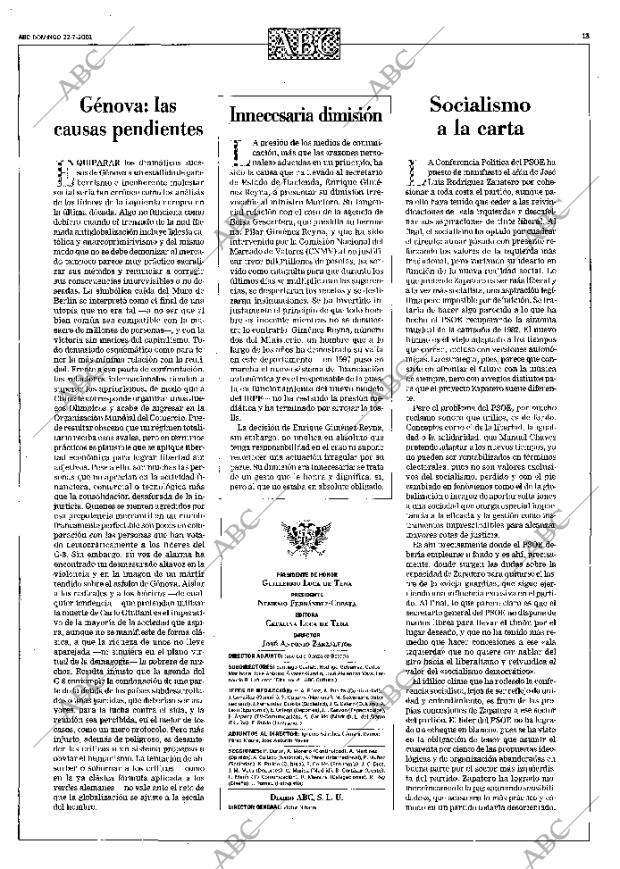 ABC MADRID 22-07-2001 página 13