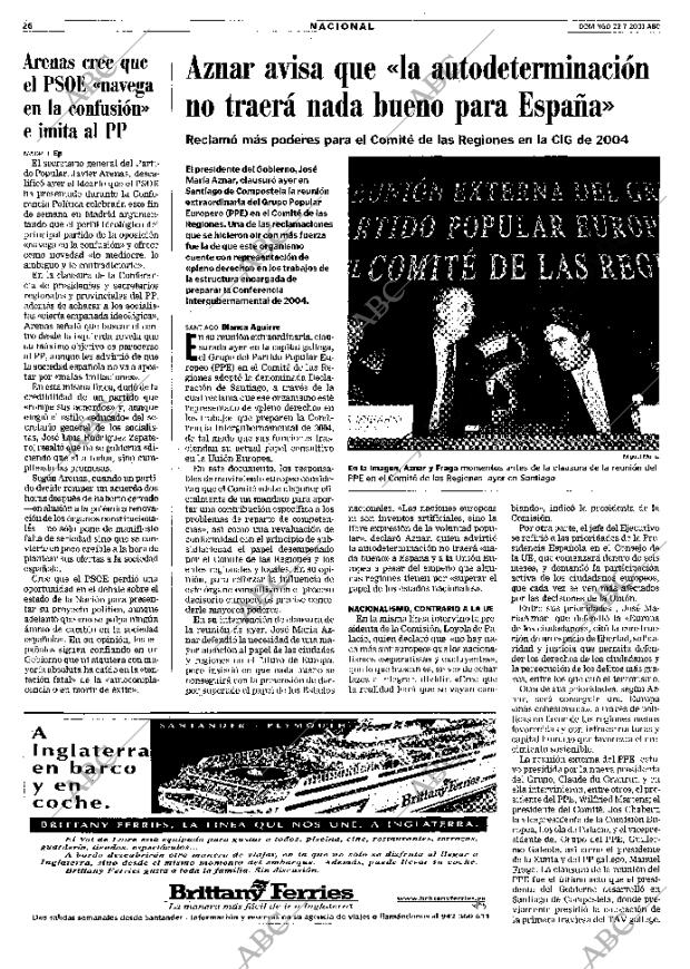 ABC MADRID 22-07-2001 página 26