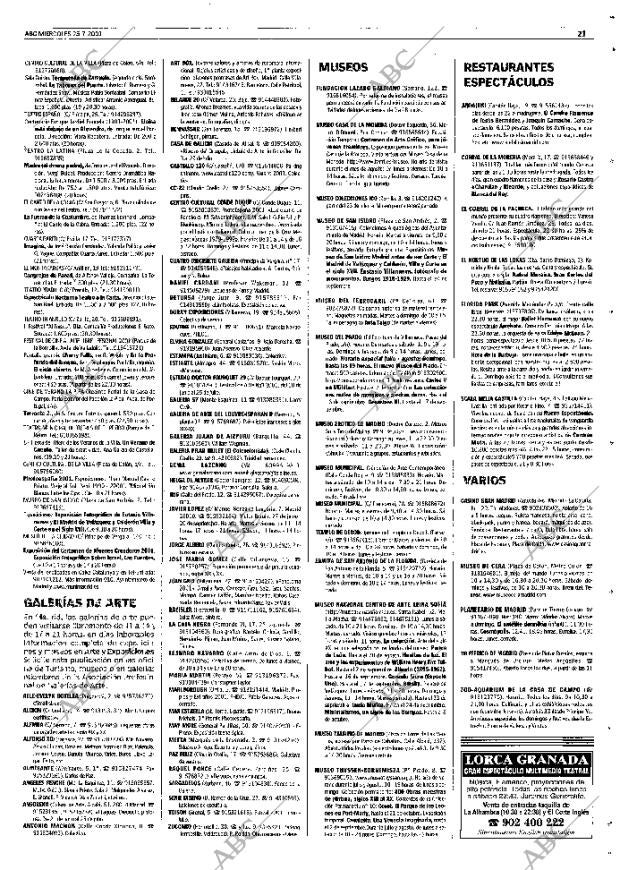 ABC MADRID 25-07-2001 página 105