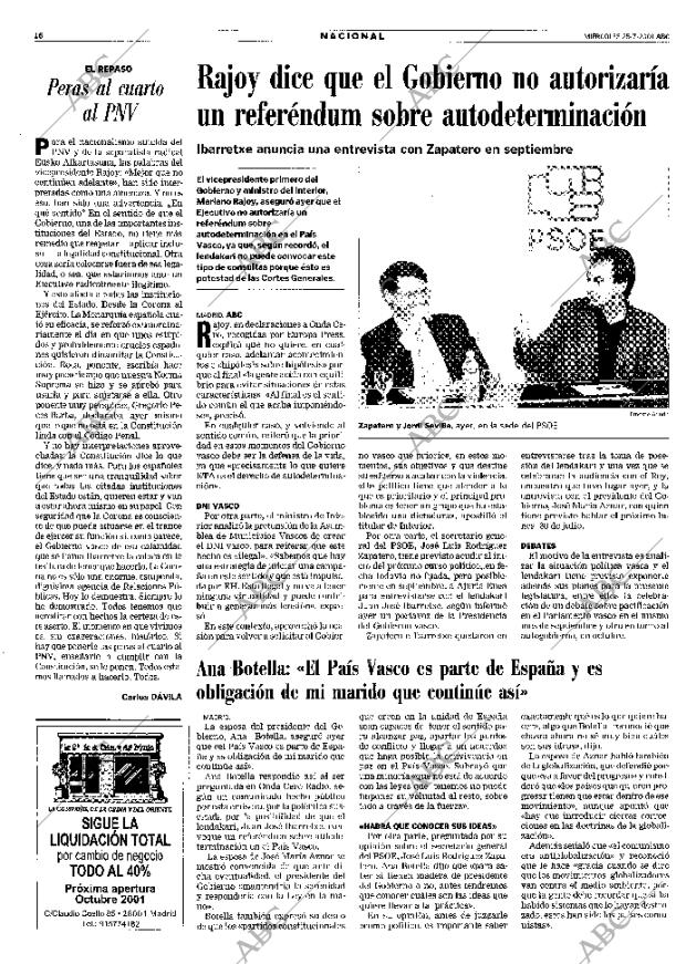 ABC MADRID 25-07-2001 página 16