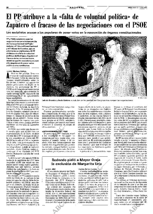 ABC MADRID 25-07-2001 página 20
