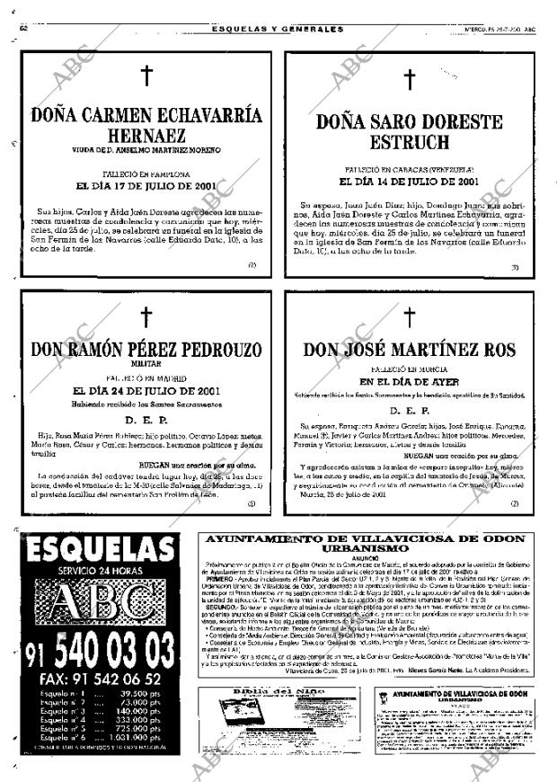ABC MADRID 25-07-2001 página 62