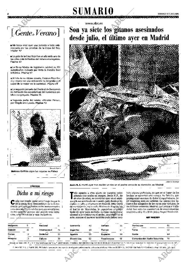 ABC MADRID 05-08-2001 página 2