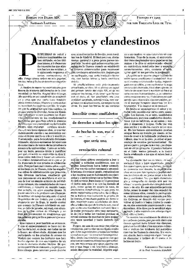 ABC MADRID 05-08-2001 página 3