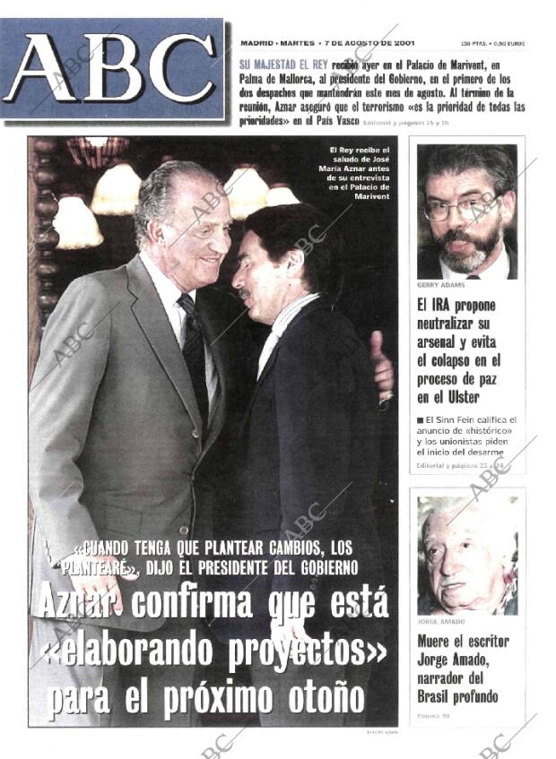 ABC MADRID 07-08-2001 página 1