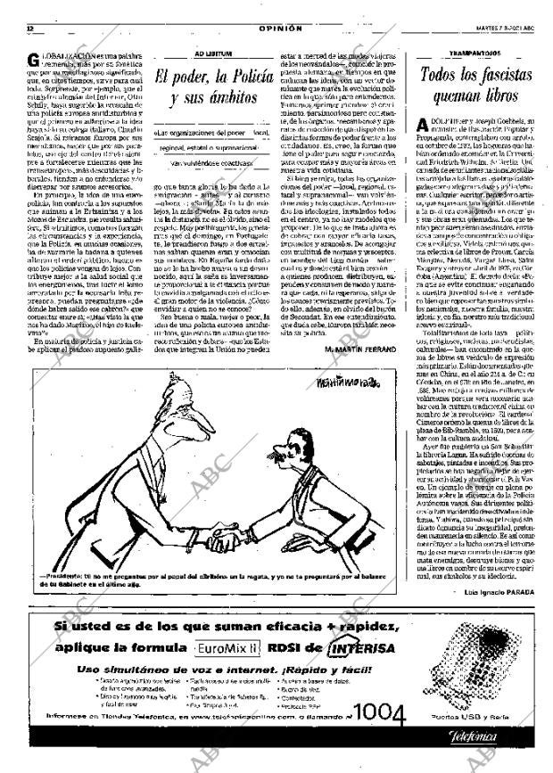 ABC MADRID 07-08-2001 página 12