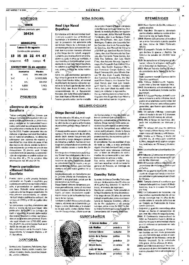 ABC MADRID 07-08-2001 página 61