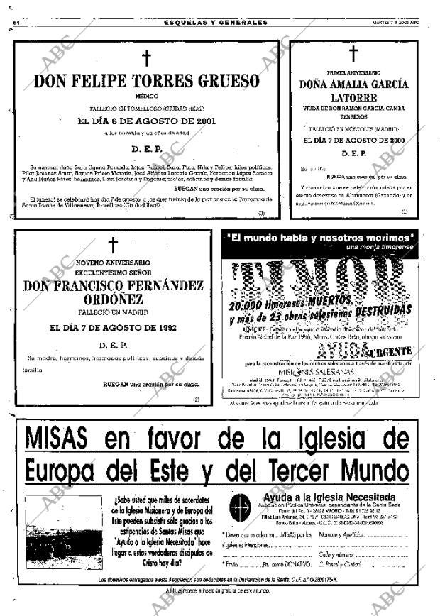 ABC MADRID 07-08-2001 página 64