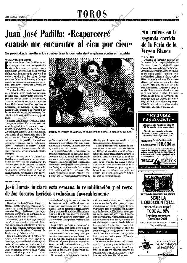 ABC MADRID 07-08-2001 página 67