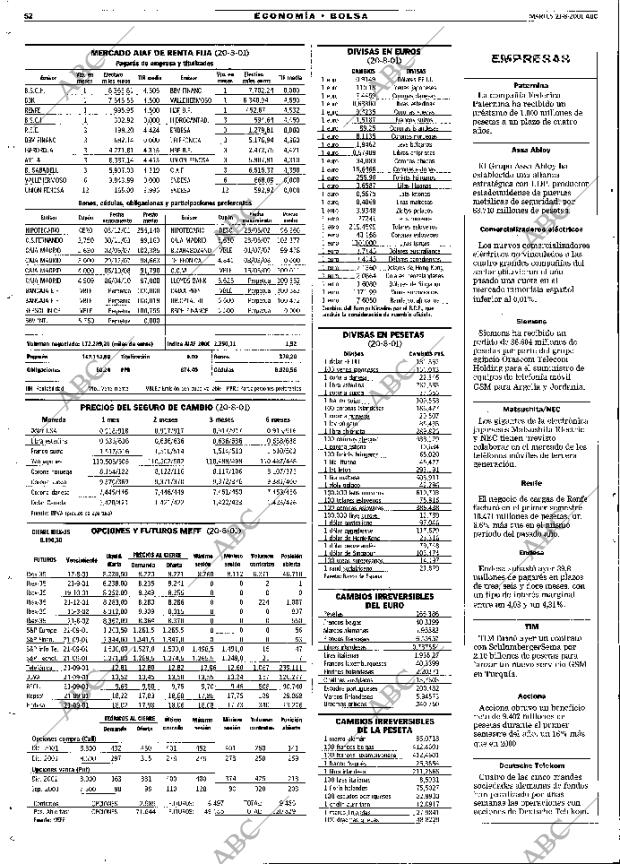 ABC MADRID 21-08-2001 página 52