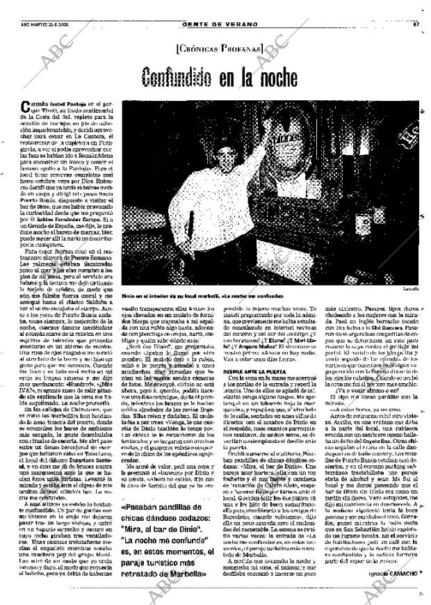 ABC MADRID 21-08-2001 página 67