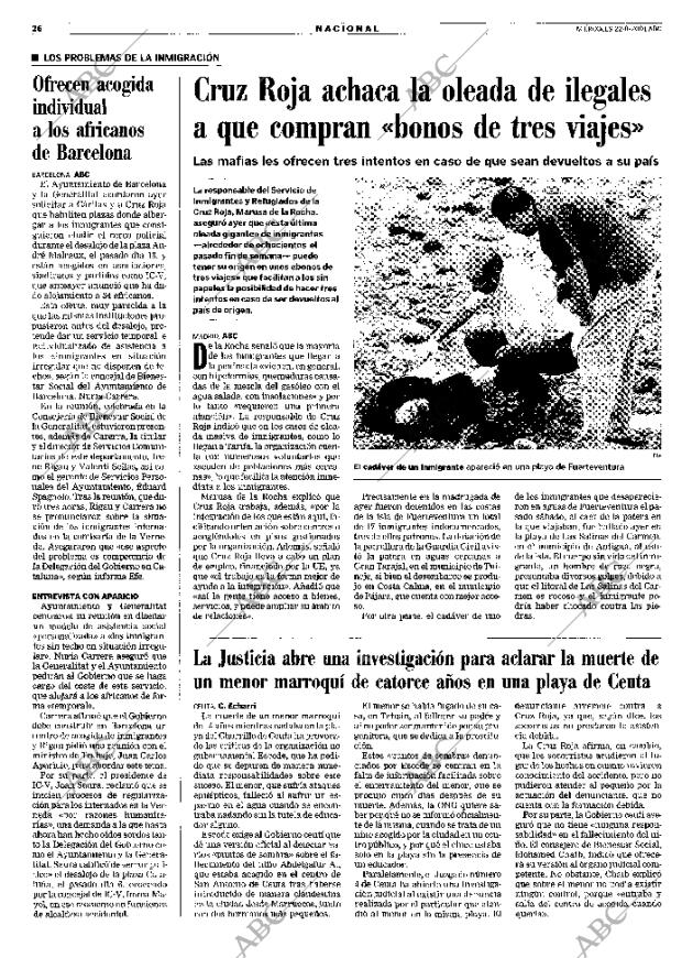 ABC MADRID 22-08-2001 página 26