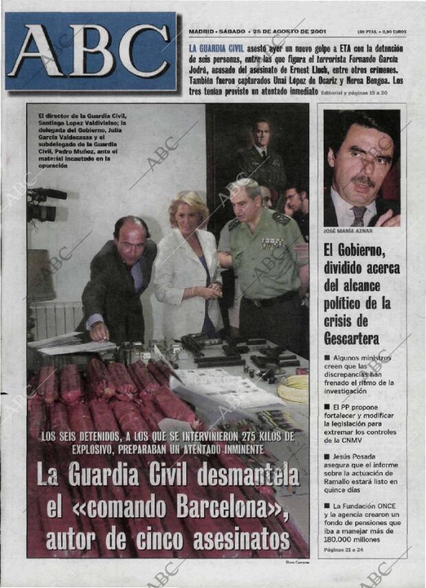 ABC MADRID 25-08-2001 página 1