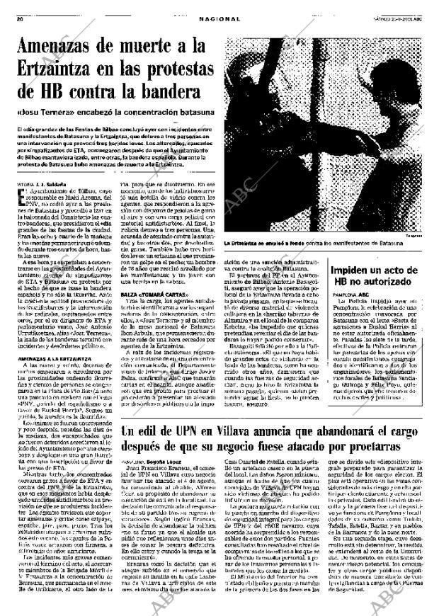 ABC MADRID 25-08-2001 página 20