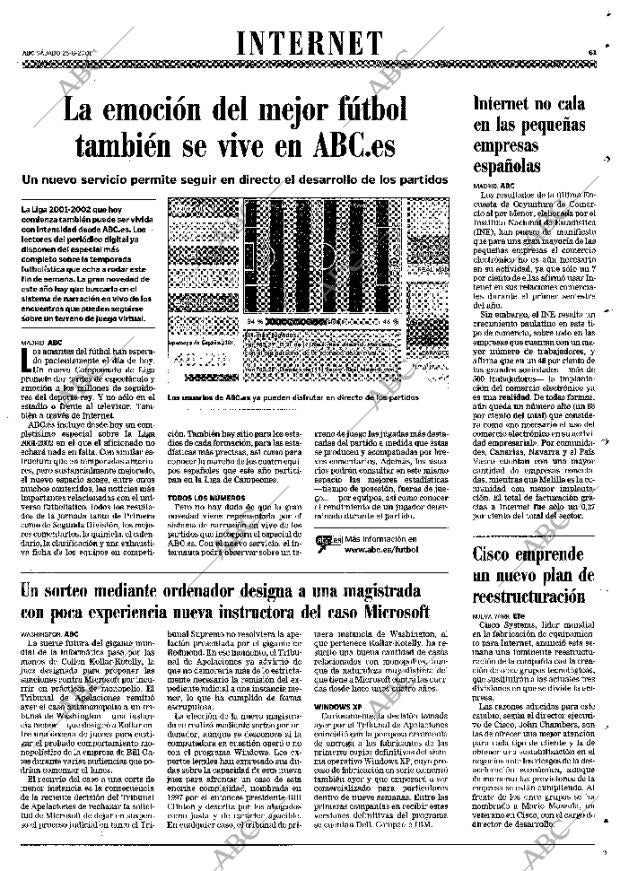 ABC MADRID 25-08-2001 página 61