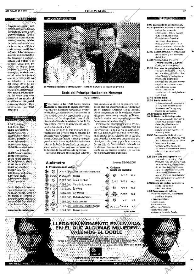 ABC MADRID 25-08-2001 página 77