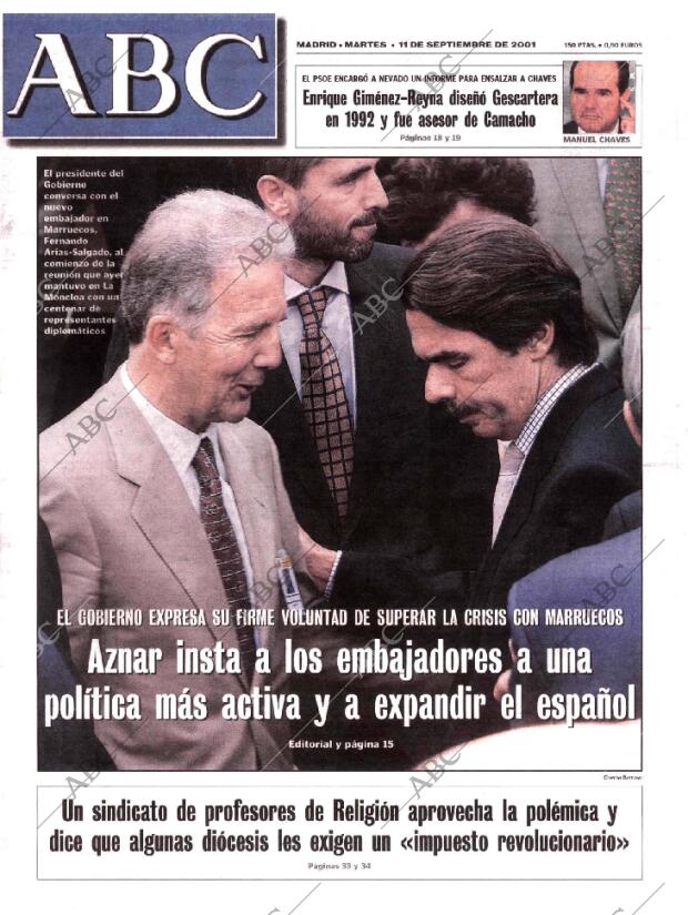 ABC MADRID 11-09-2001 página 1