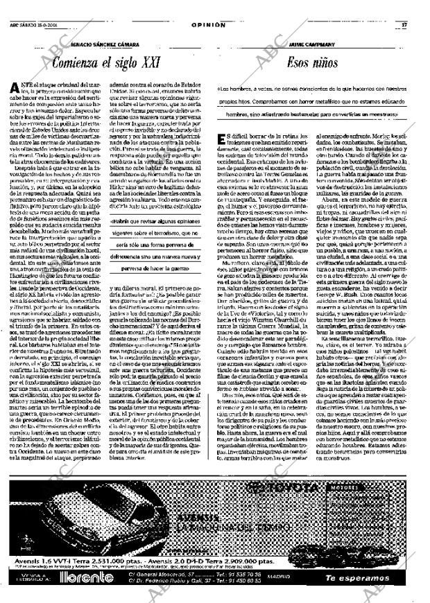 ABC MADRID 15-09-2001 página 17