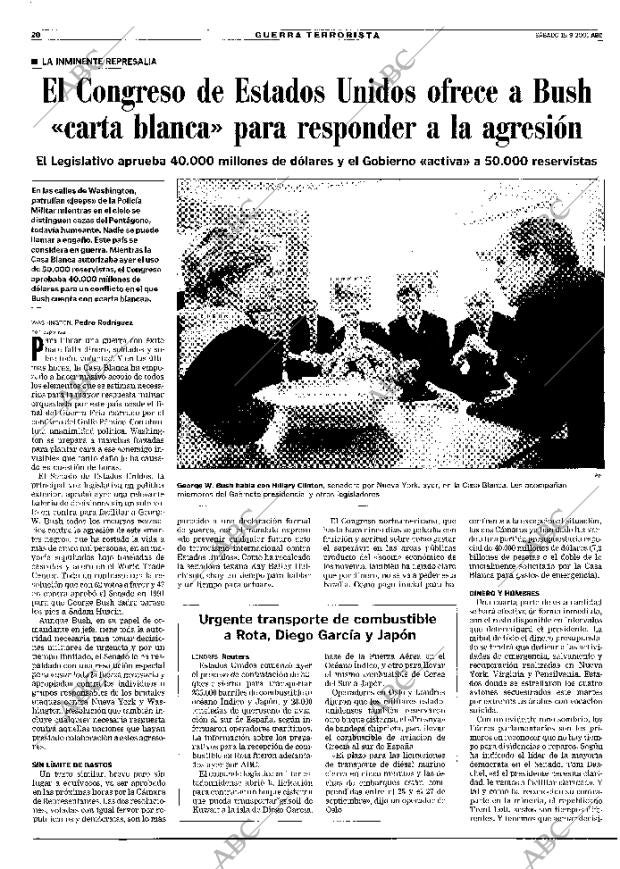 ABC MADRID 15-09-2001 página 20