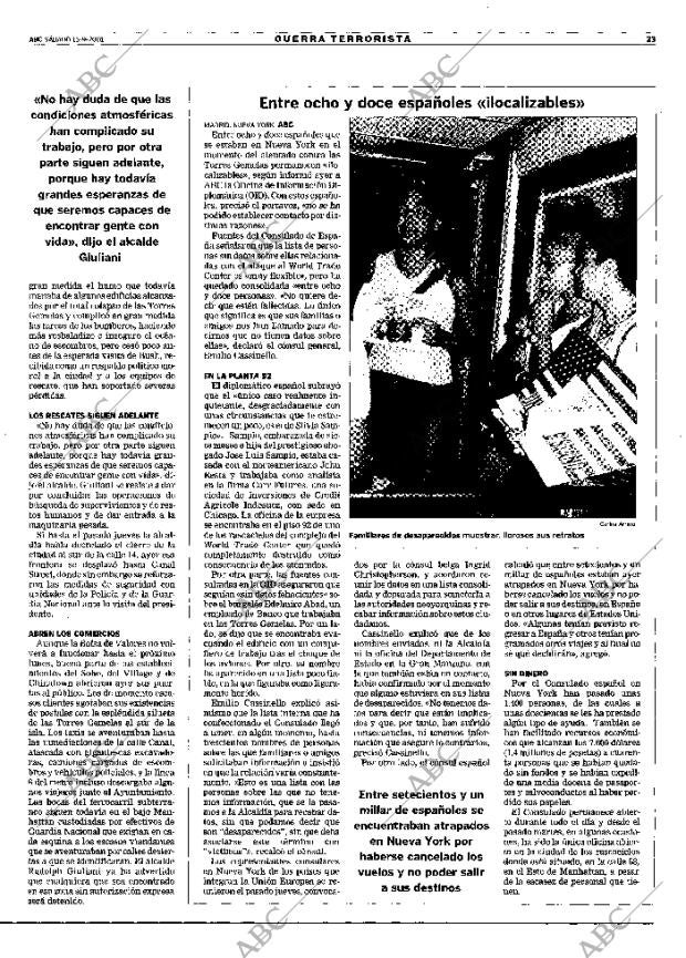 ABC MADRID 15-09-2001 página 23