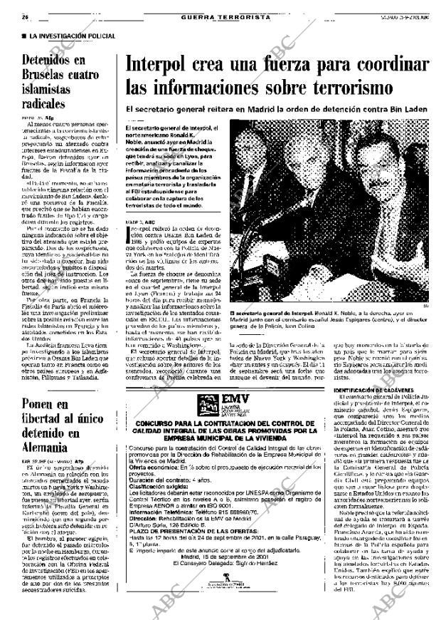 ABC MADRID 15-09-2001 página 26