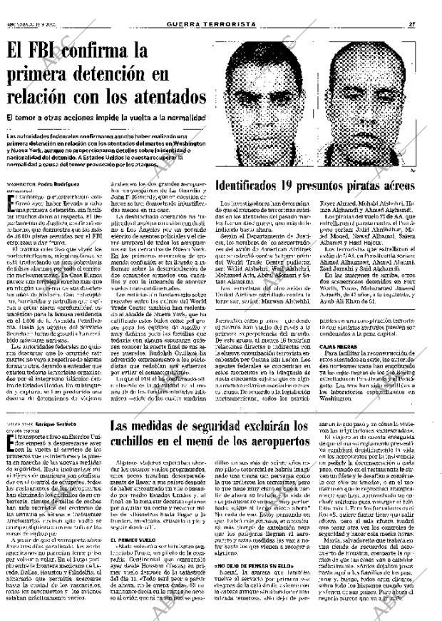 ABC MADRID 15-09-2001 página 27