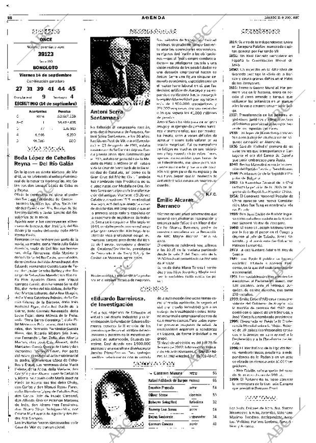 ABC MADRID 15-09-2001 página 66