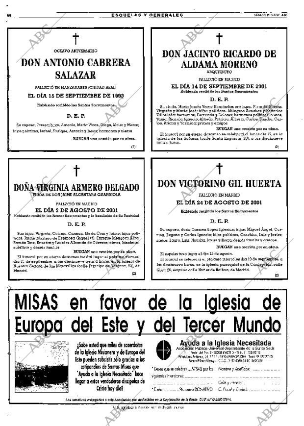 ABC MADRID 15-09-2001 página 68