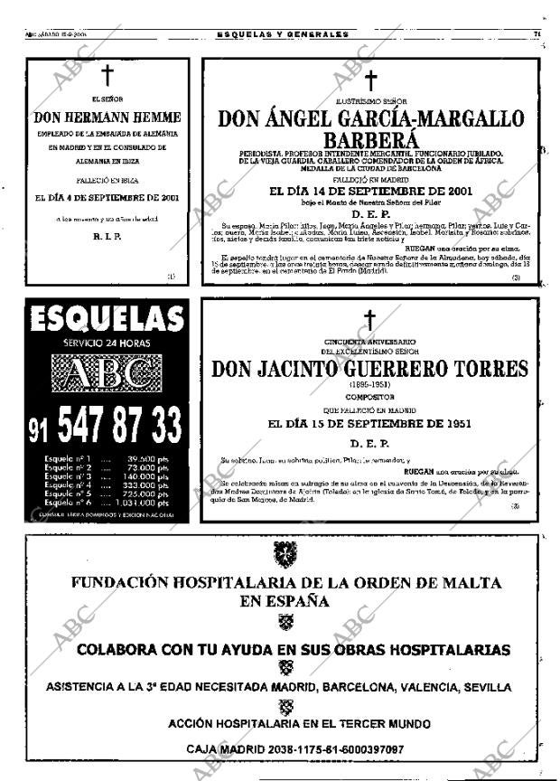 ABC MADRID 15-09-2001 página 71