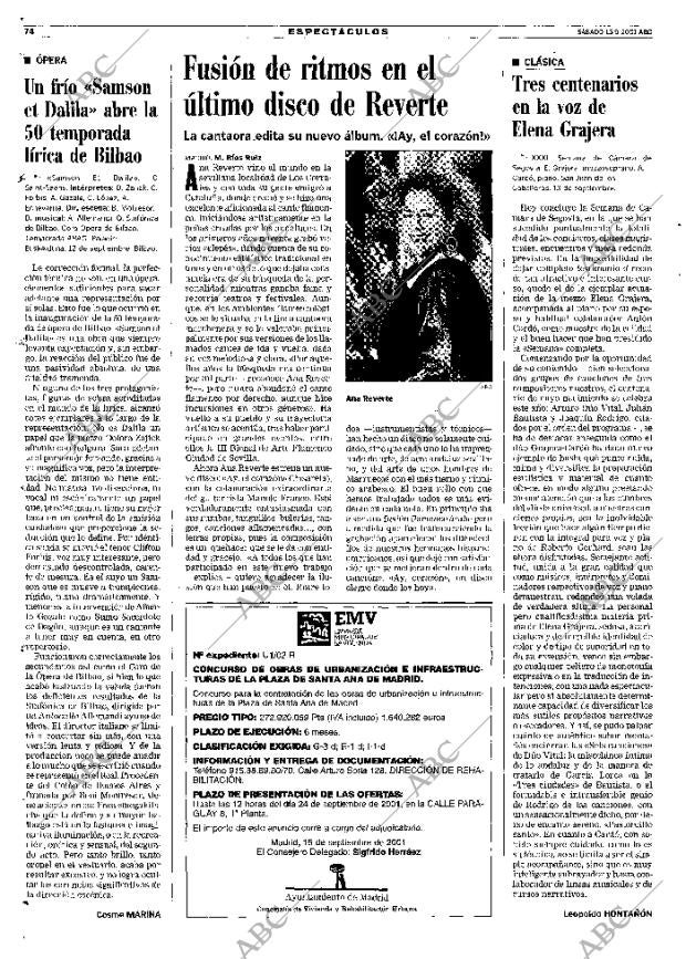 ABC MADRID 15-09-2001 página 74