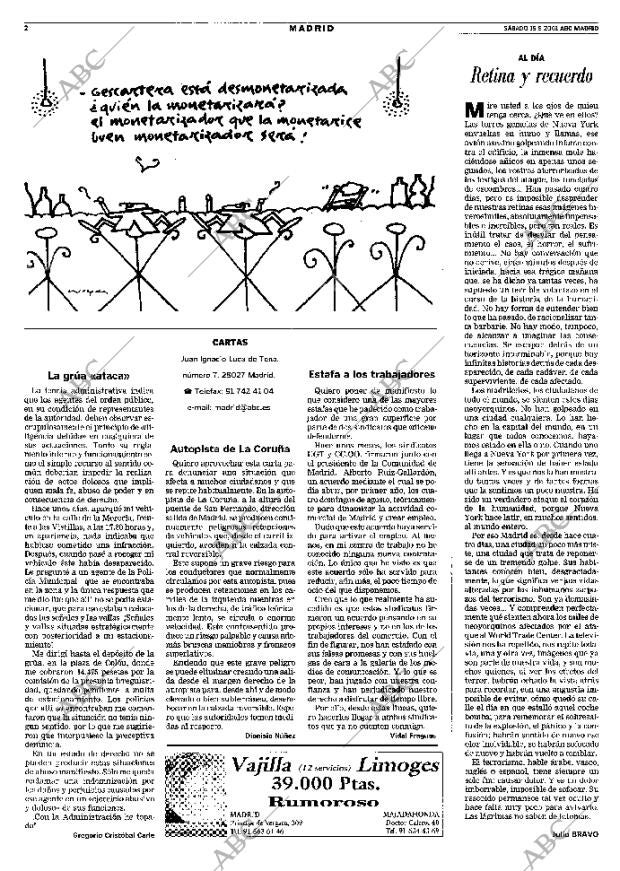 ABC MADRID 15-09-2001 página 86
