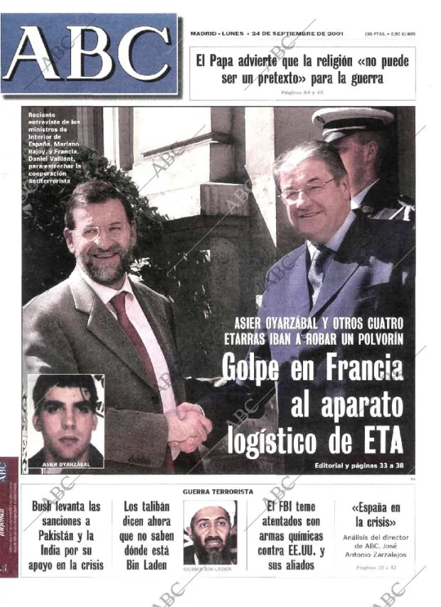 ABC MADRID 24-09-2001 página 1