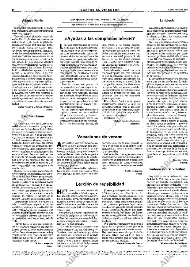 ABC MADRID 24-09-2001 página 14