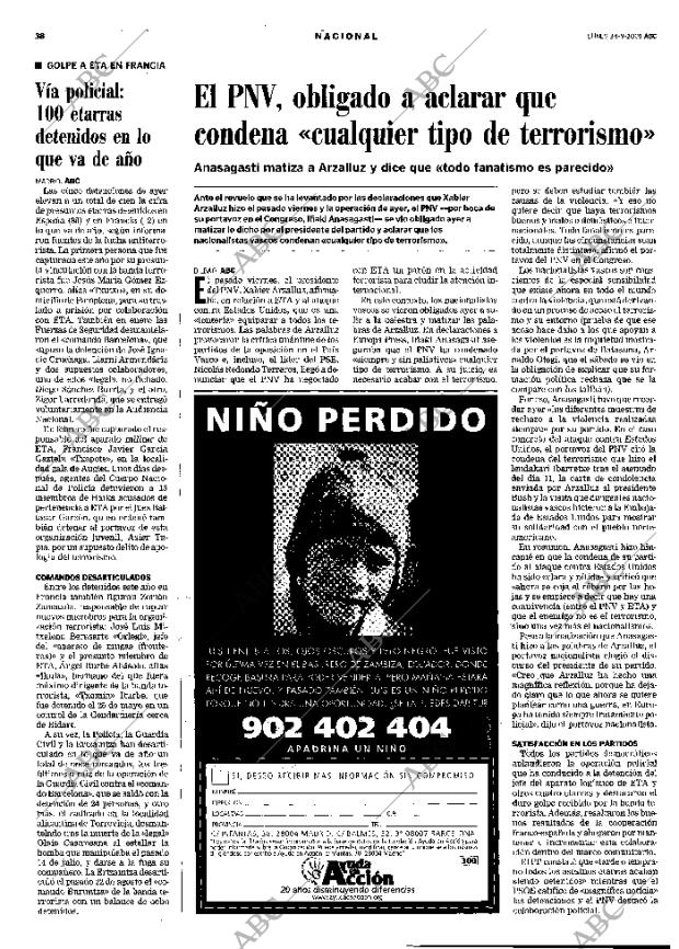 ABC MADRID 24-09-2001 página 38