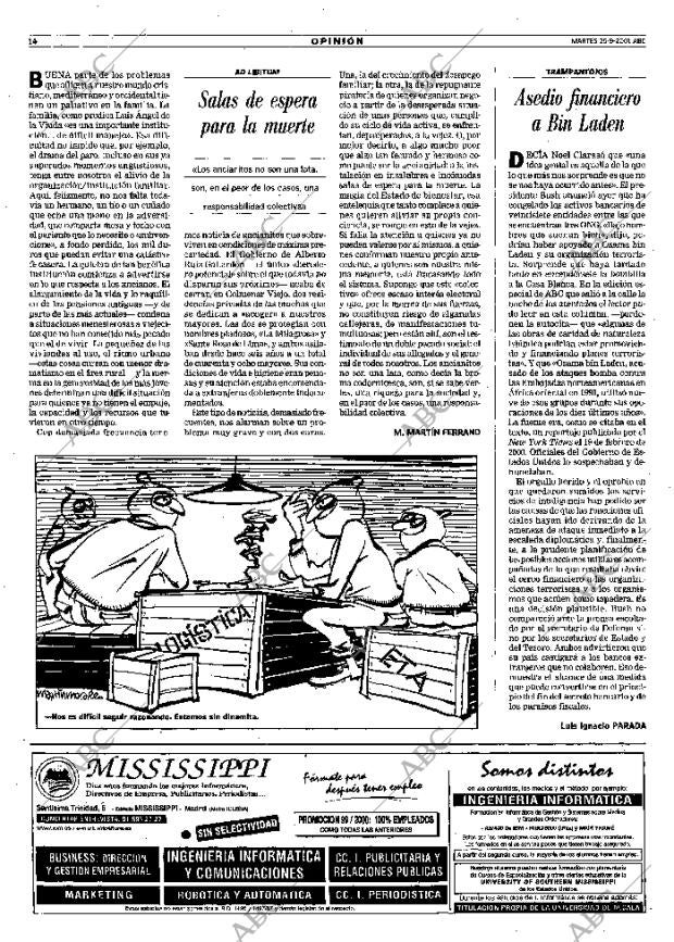 ABC MADRID 25-09-2001 página 14